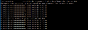 RDB Output showing all keys with size greater than 500 bytes