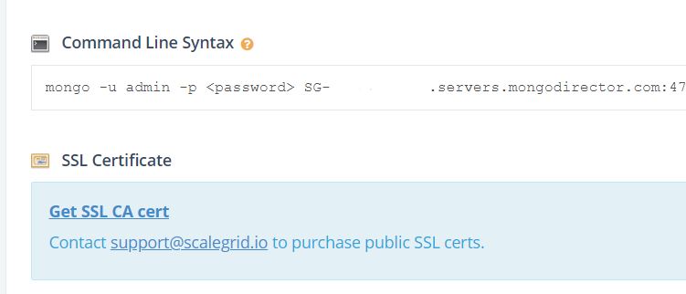 Download the CA Certificate File for Your MongoDB Clusters From the ScaleGrid Console