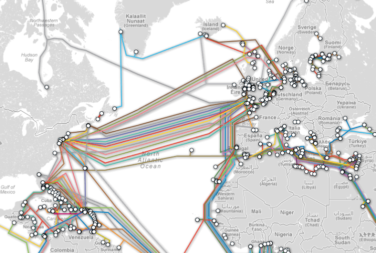 optic cables world map